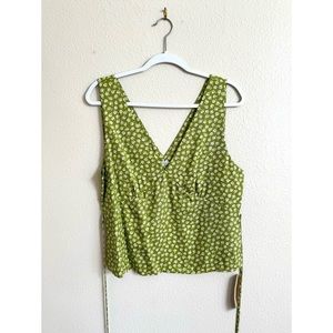 ✨NWT✨ Reformation Green Vireo Floral Print V-Neck Top | Size L